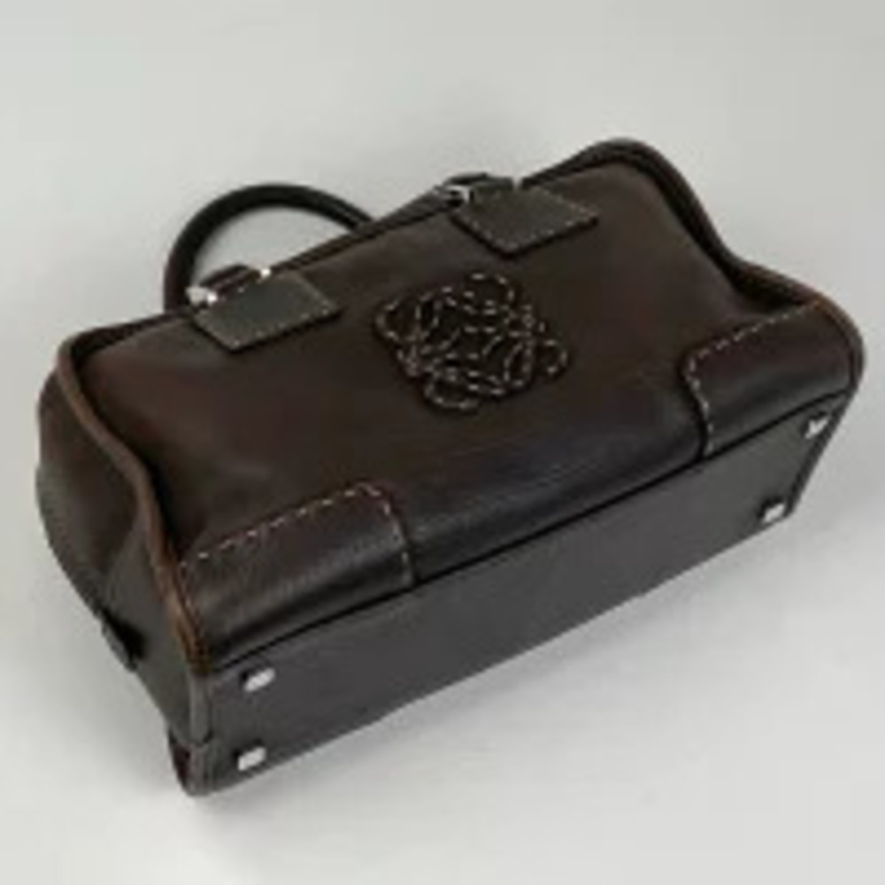 Loewe Leather Brown Handbag Amazona Anagram Brown